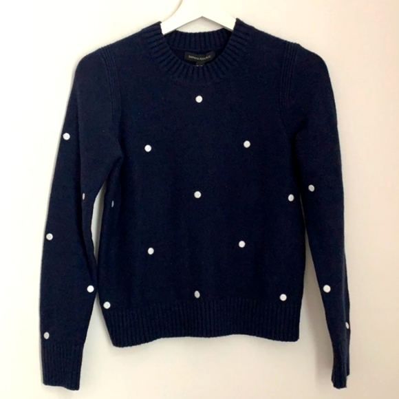 Banana Republic Sweaters - Banana Republic Navy Sweater with White Polka Dots